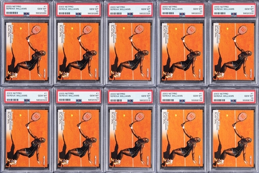 2003 Netpro #1 Serena Williams PSA GEM MT 10 Rookie Card Collection (10) 